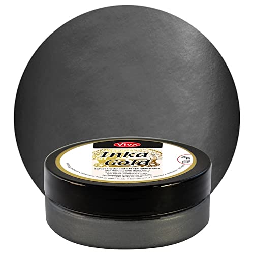 Viva Decor Inka Gold 2.3 oz (Graphite) - Easily Applicable, Wax-Based Metallic Polishing Paste. Quick-Drying Metal Shine, High Gloss Effects for DIY. Decor Paste for Wood, Clay & Terracotta