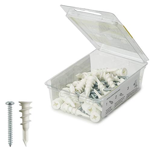 Qualihome Small Mini N.6 Plastic Self Drilling Drywall Anchors with Screws Kit