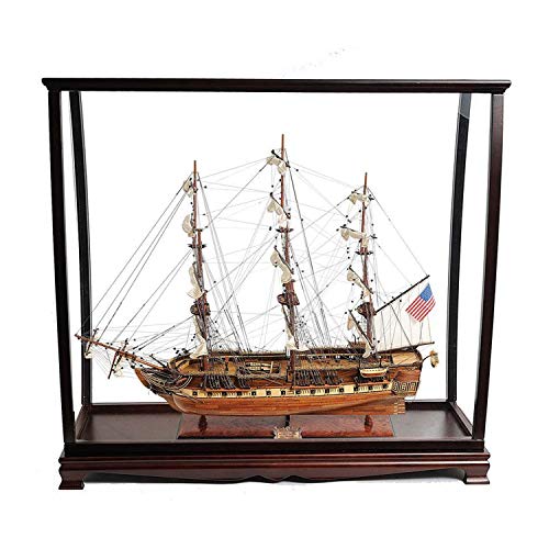 Handcrafted Nautical Home Décor USS Constitution Model Ship - Large Ship Model with Table TOP Display CASE - Assembled Wooden Tall Ship - 40" L x 13.75" W x 39.25" H inches