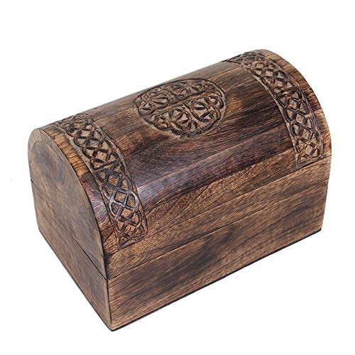 Ajuny Handcrafted Wooden Jewellery Box Organiser Multipurpose Keepsake Trinklet Storage Organizer Storage Box Case Holder Ring Necklace Earring Storage Mothers Day Gift for Women Girls