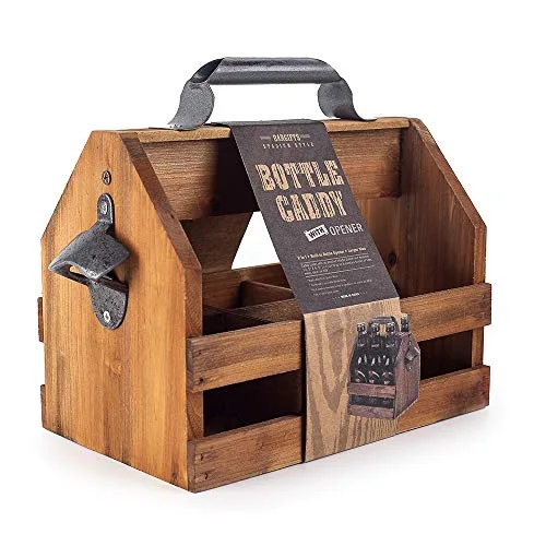 BARGIFTS Wooden 6-Bottle Caddy: A Convenient and Stylish Holder