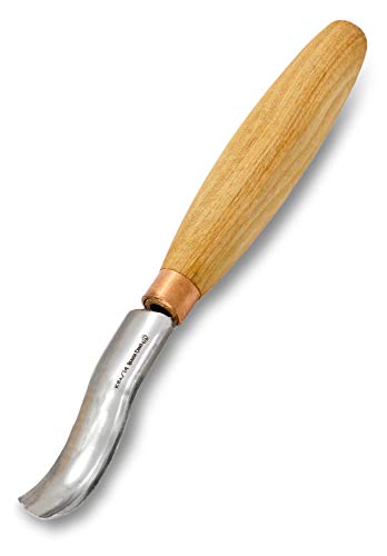 BeaverCraft, Wood Carving Bent Gouge K8a/14 0.55" - Spoon Carving Tools - Woodworking Hand Chisel Compact Wood Carving Knife for Beginners and Profi - Hobbies for Adults and Kids - Carbon Steel Blade