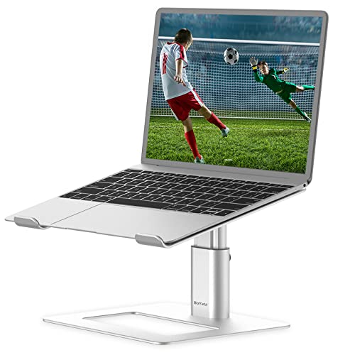 BoYata Laptop Stand, Ergonomic Aluminum Height Adjustable Computer Stand Laptop Riser Holder for Desk, Compatible with MacBook Pro/Air, Dell, Lenovo, HP, Samsung, More Laptops 11-17"