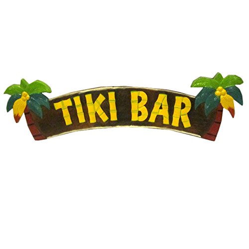 Coastal Lodge & Décor - Exquisite Handcrafted Tiki Bar Wall Sign - Artisanal Woodwork - Generous Dimensions: 39.3" x 8.8"
