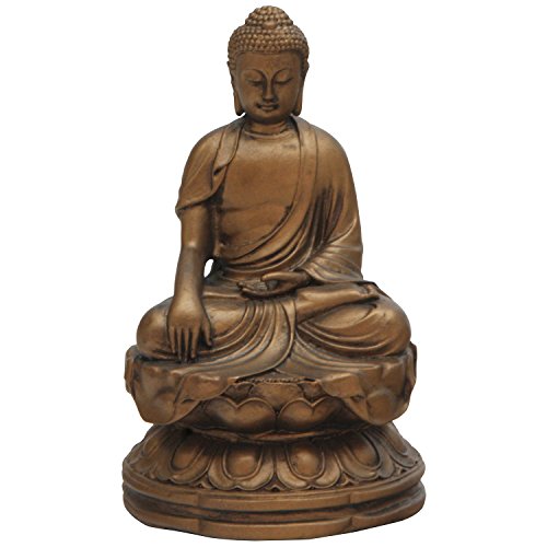 Earth Touching Buddha Statue, Bronze, 4.5 Inches