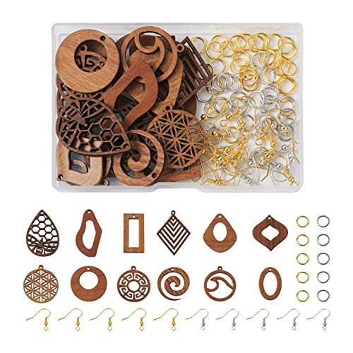 FASHEWELRY Wood Earring Charms Kit