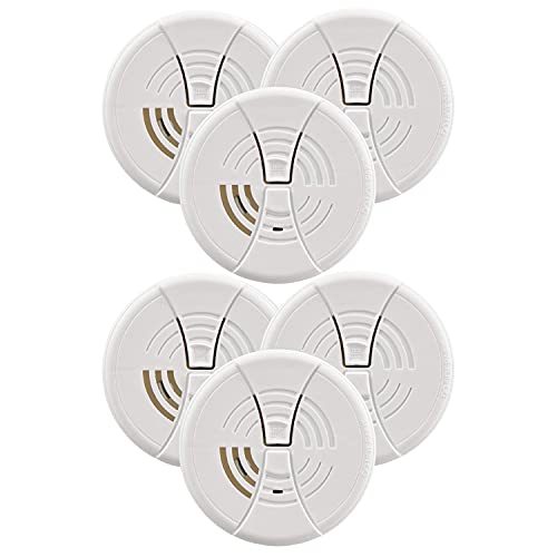 First Alert FG200B Family Gard Basics Smoke Alarm 6-Pack | Battery Operated Smoke Detector , White