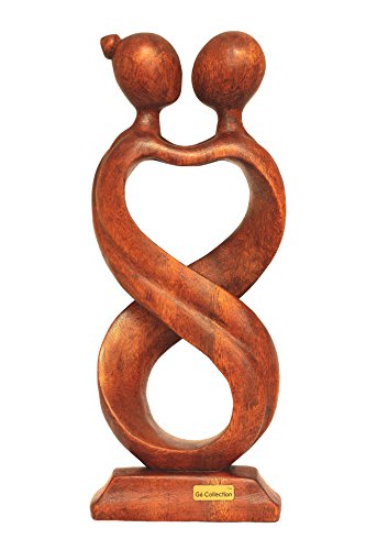 G6 Collection 12" Wooden Handmade Abstract Sculpture Statue Handcrafted - Infinite Love - Gift Art Decorative Home Decor Figurine Accent Decoration Artwork Hand Carved Infinite Love