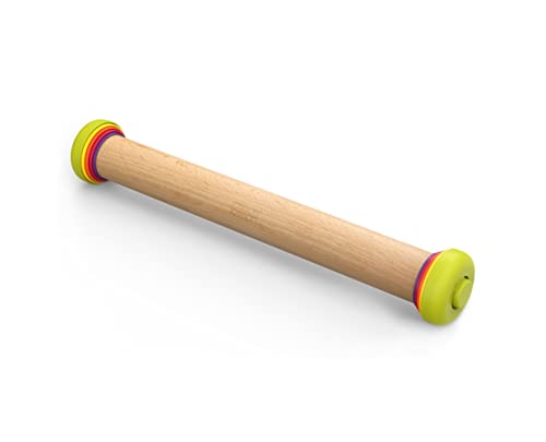 Joseph Joseph PrecisionPin Baking Adjustable Rolling Pin - Consistent and Even Dough Thickness for Perfect Baking Results, Multicolor