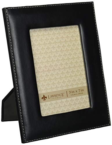 Lawrence 685057 Black Leather 5x7 Picture Frame