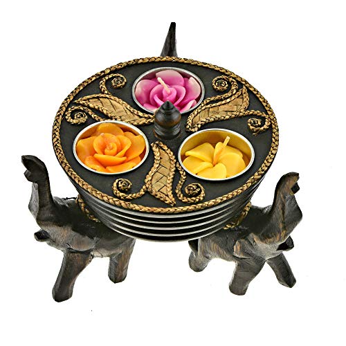 Majestic Elephant Candle Holder - Hand Carved Rain Tree Wood