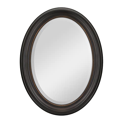 MCS Beaded Oval Wall Mirror, 22.5 x 29.5 in, Bronze