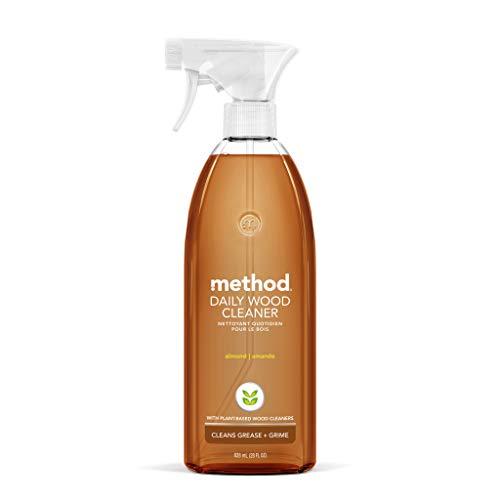 Method Daily Wood Cleaner, Almond, Plant-Based Formula That Cleans Shelves, Tables and Other Wooden Surfaces While Removing Dust & Grime, 28 oz Spray Bottles, (Pack of 1)