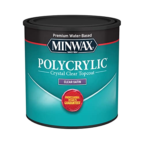 Minwax 233334444 Polycrylic Protective Wood Finish, Clear Satin, ½ Pint