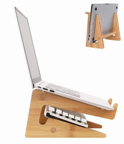 Introducing the MOYUART Wooden Vertical Laptop Stand – Ideal for MacBook, Dell XPS, and Surface Pro