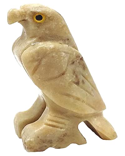 Nelson Creations, LLC Eagle Natural Soapstone Hand-Carved Animal Charm Totem Stone Carving Figurine, 1.5 Inch