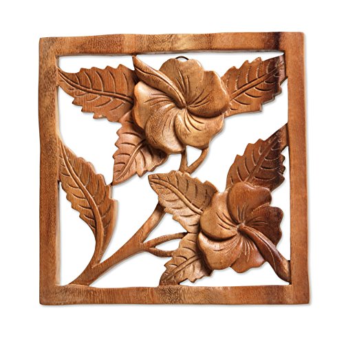 NOVICA Wood Relief Panel Wall Sculpture