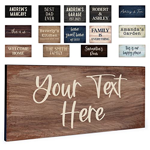 Personalized Signs for Home, Custom Sign with Any Text, 3 Sizes - 12 Background Options & 8 Fonts - Customizable Sign 11X5