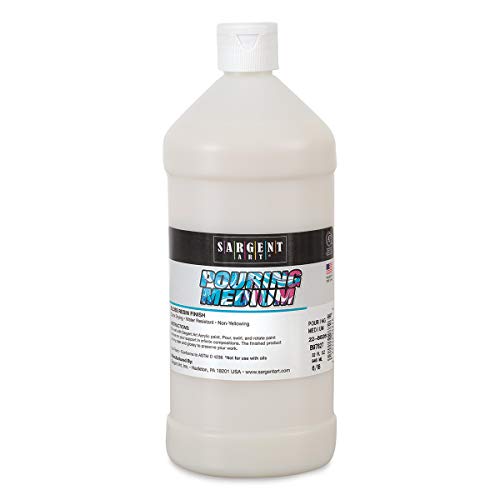 Sargent Art Pouring Acrylic Medium 32 oz, Pouring Medium, Gloss Resin Finish, Quick Drying, Water Resistant, Non Yellowing, Random color