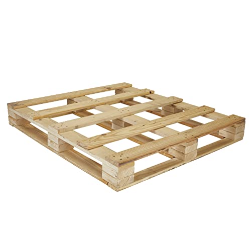 Treaton, 4 Way Wooden Pallets, Easy for Commercial Use, Fully Assembled, Strong Sturdy Structure, 1 Pcs, 40" x 36", Wood Finish