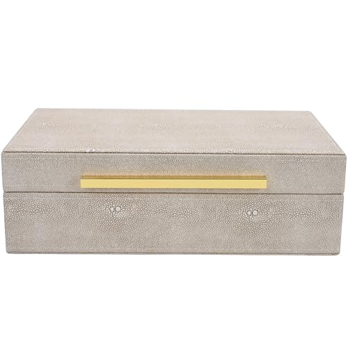 XIGEXIGE Ivory Shagreen Box: Modern Home Decor Storage